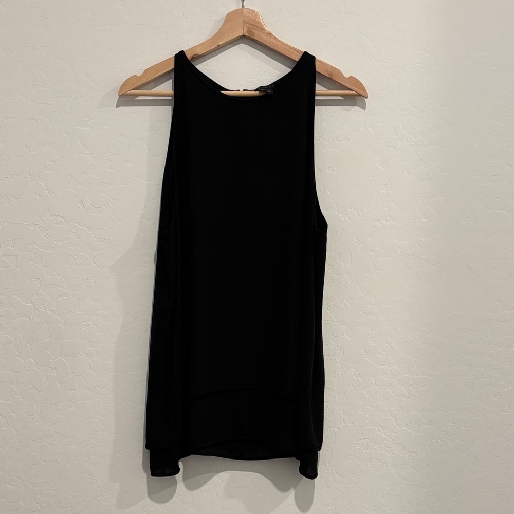 100% silk, Theory Double Georgette Lyalka Tank/Top Black